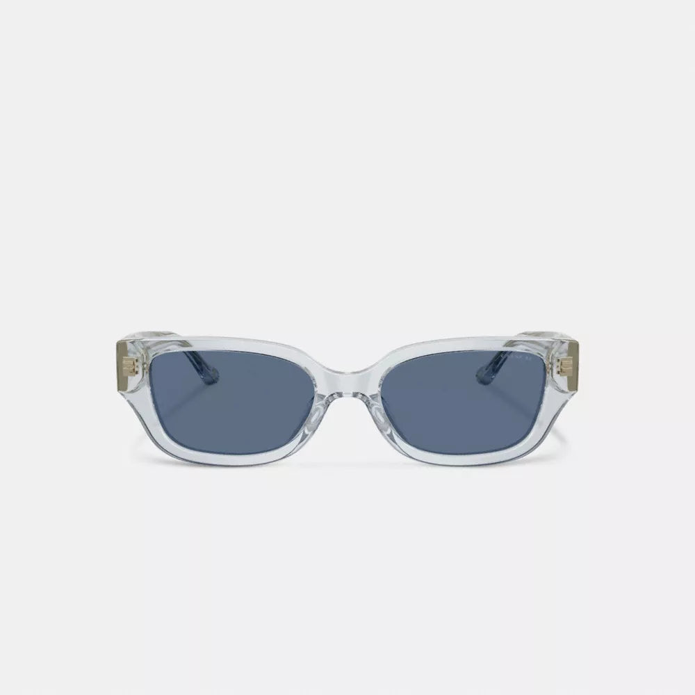 Charms Narrow Rectangle Sunglasses - Transparent Blue