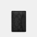 Card Case With Money Clip In Signature Canvas - Gunmetal/Charcoal/Black