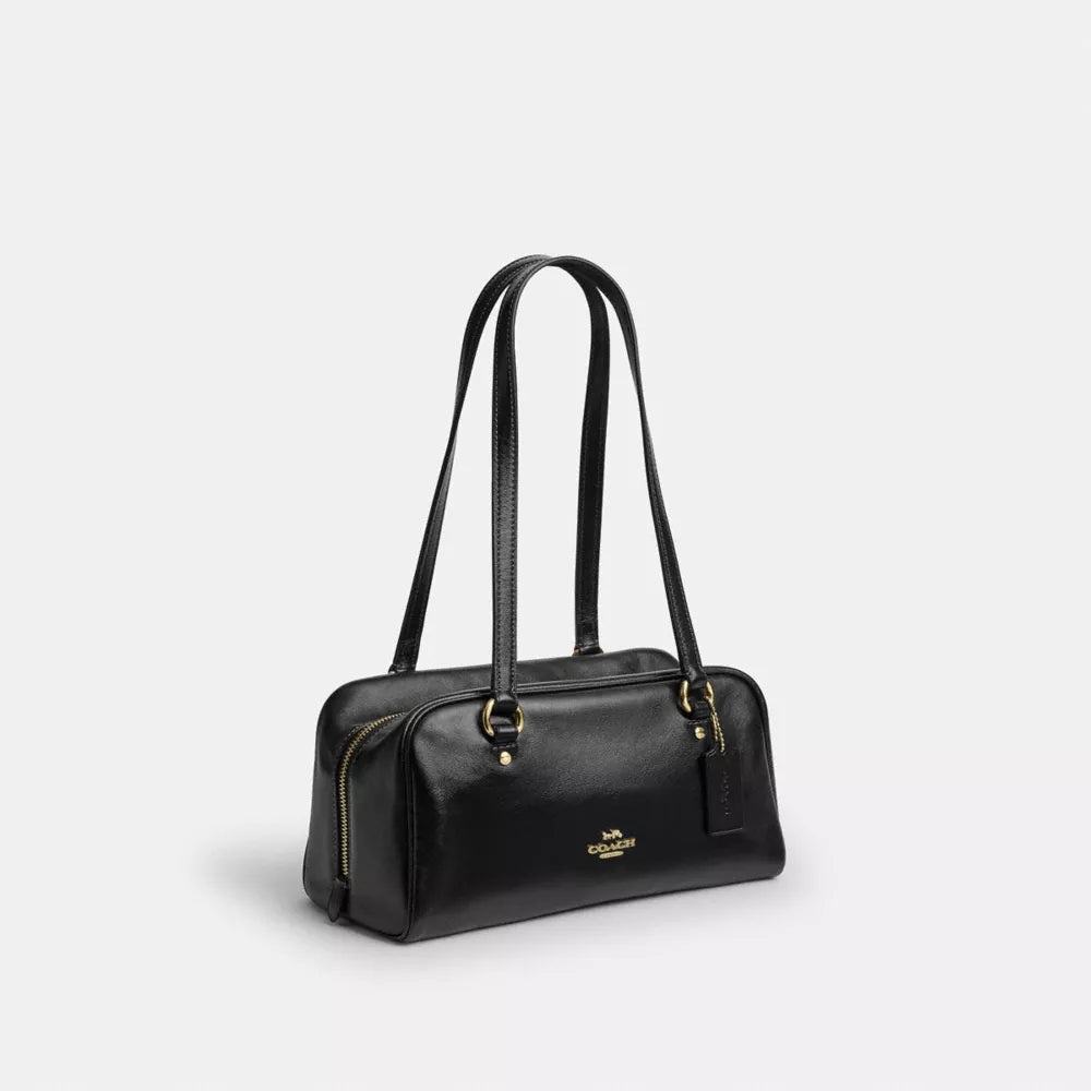 Sydney Shoulder Bag - Crinkle Leather/Gold/Black