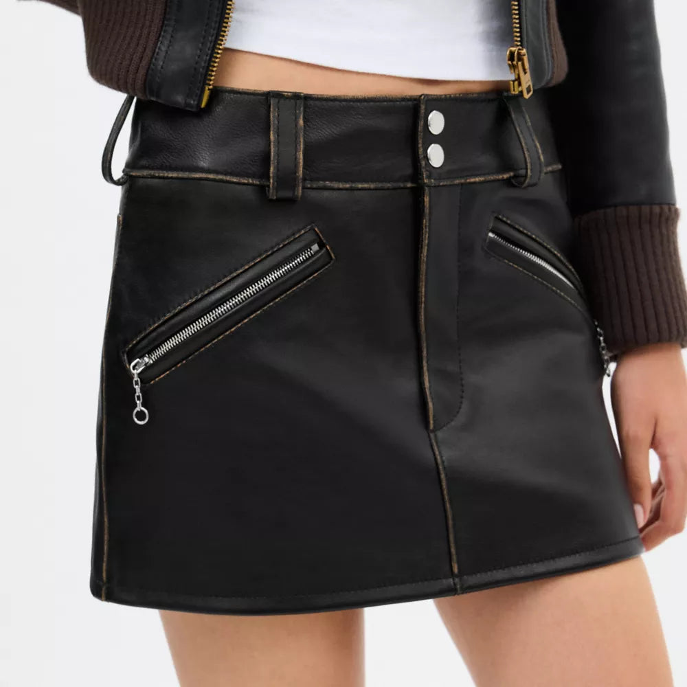 Moto Mini Skirt - Black