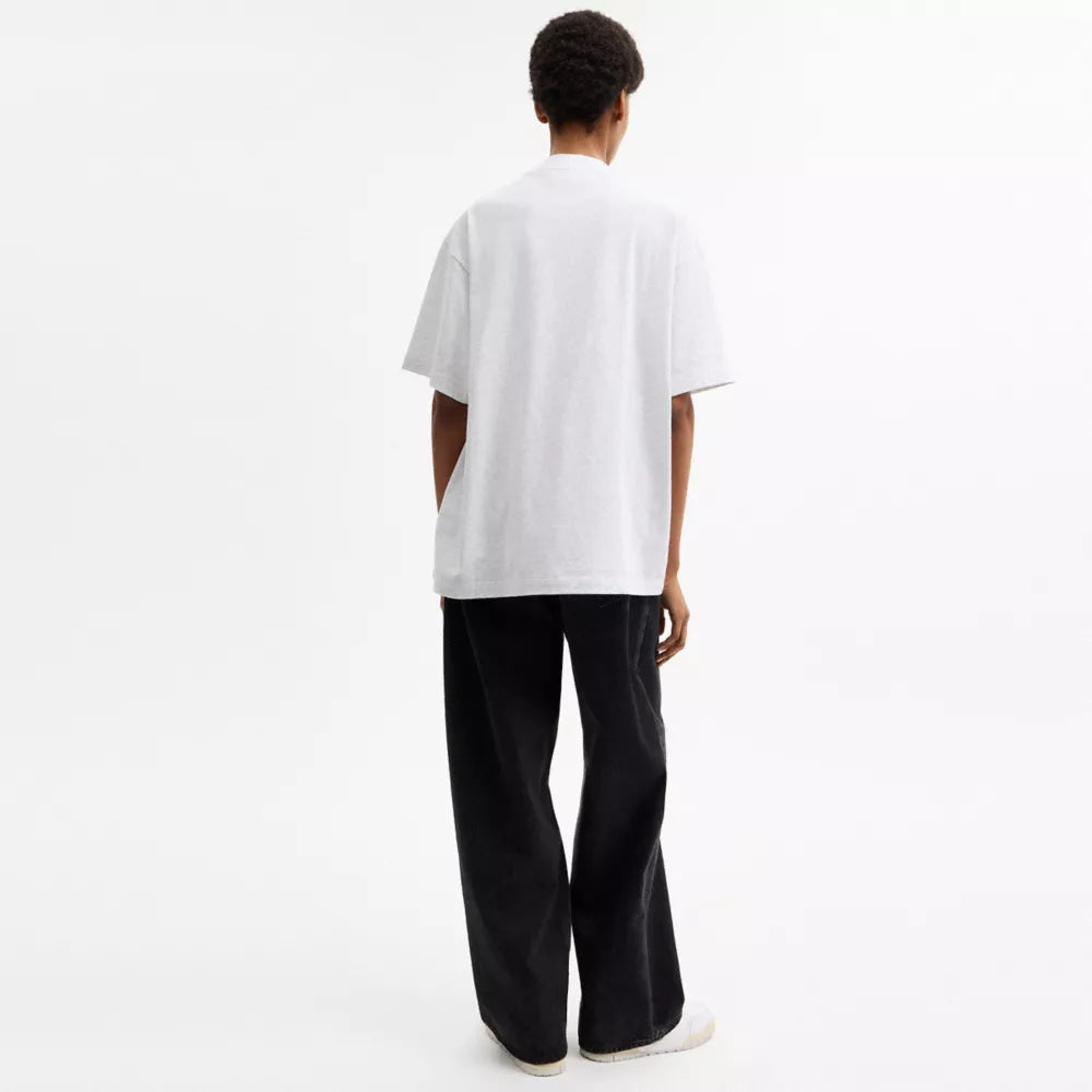 Pretzel Relaxed T-Shirt In Organic Cotton - Heather Grey