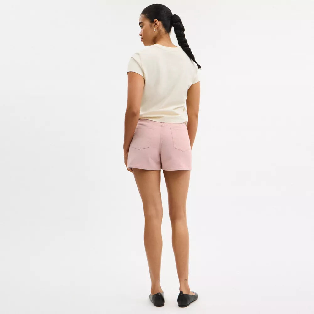 Colorful Signature Denim Shorts - Pink