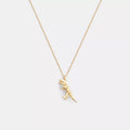 Skeletal Rexy Pendant Necklace - Gold