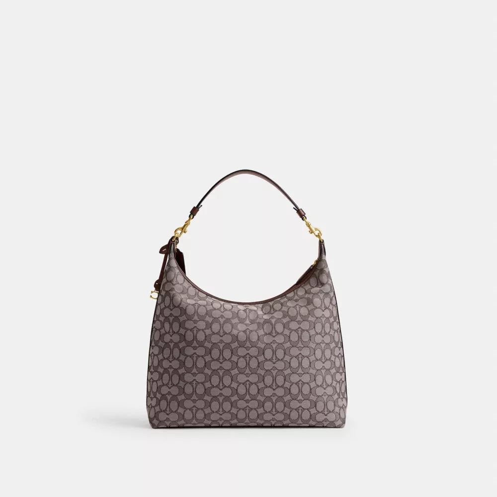Juliet Shoulder Bag 38 In Signature Jacquard - Jacquard/Brass/Oak Maple