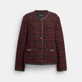 Sculpted C Tweed Jacket - Red/Black