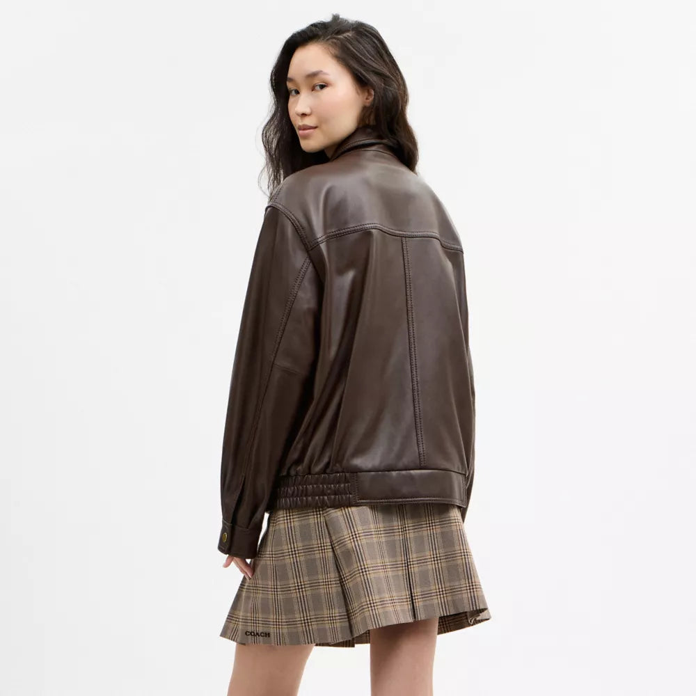 Leather Pilot Jacket - Vintage Brown