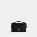 Cosmetic Case - Pebbled Leather/Gold/Black