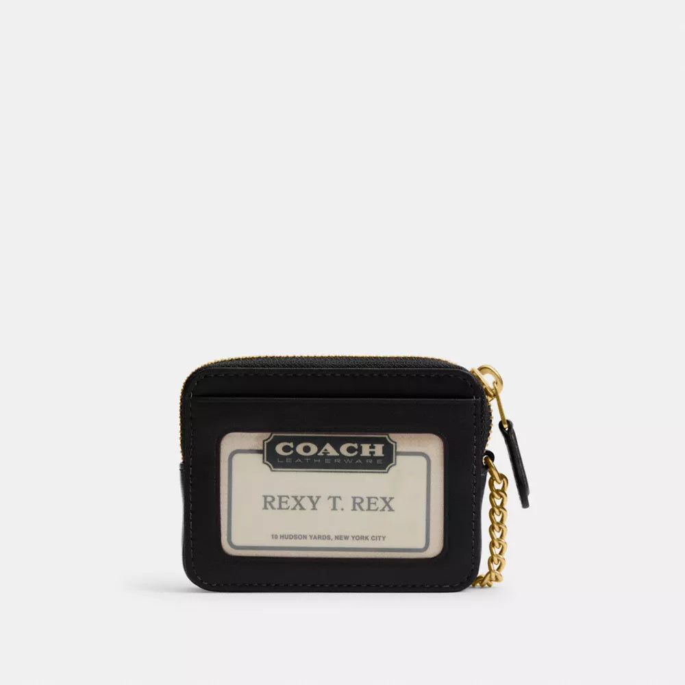 Essential Chain Card Case - Smooth Leather/Brass/Black