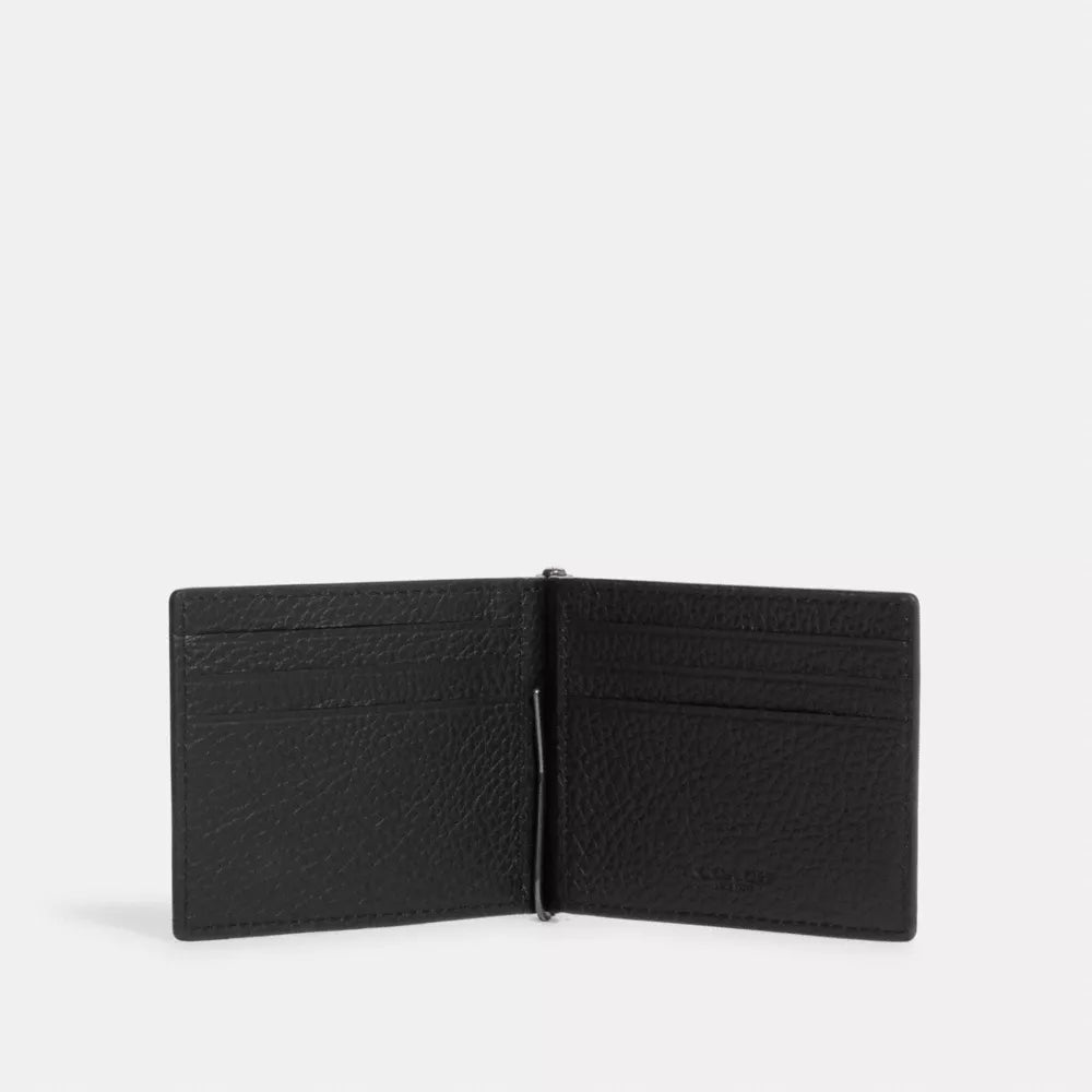 Slim Money Clip Billfold Wallet - Gunmetal/Black