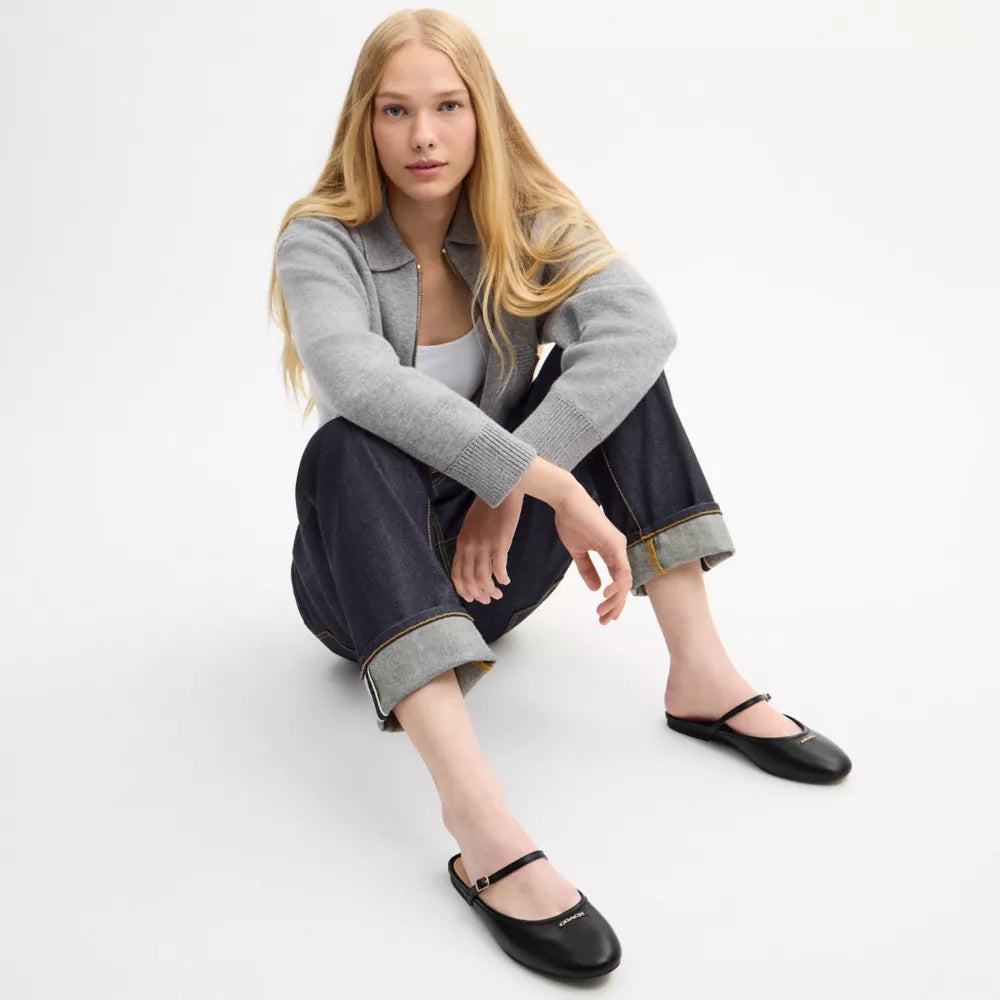 Ballet Mule - Coated Canvas/Black