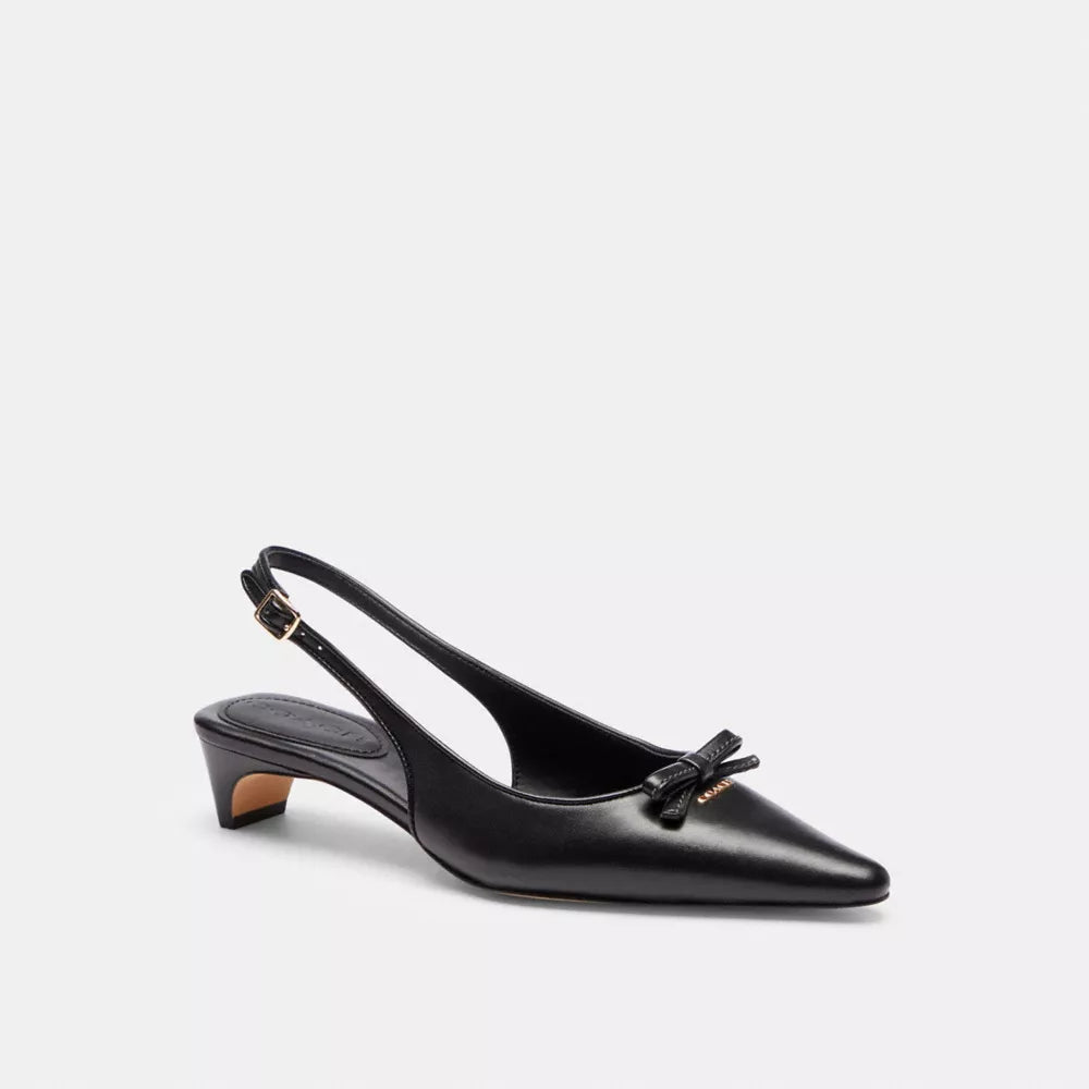 Bow Slingback Heel - Black