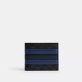 ID Billfold Wallet In Signature Canvas With Varsity Stripe - Signature Canvas/Black