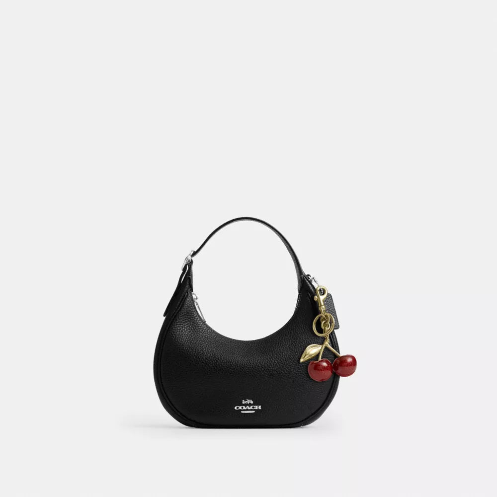 Emily Shoulder Bag - Pebbled Leather/Silver/Black
