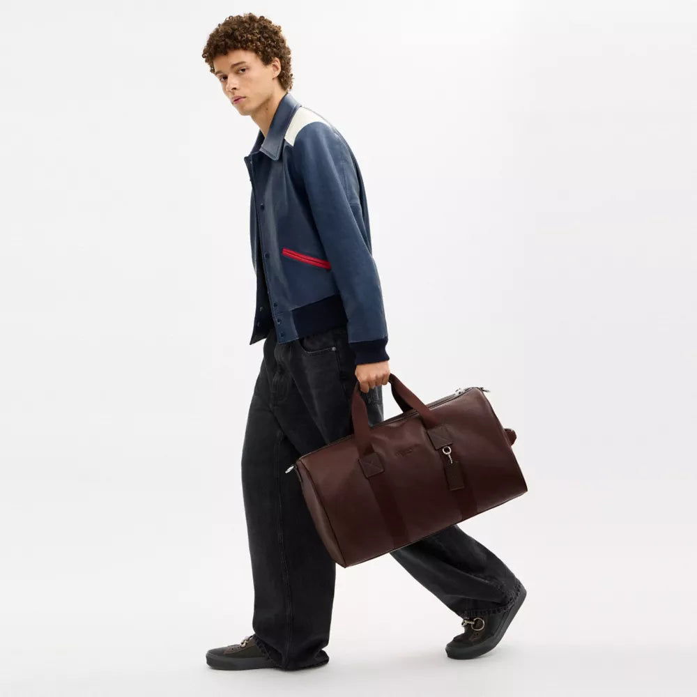 Explorer Duffle Bag 50 - Pebbled Leather/Silver/Maple