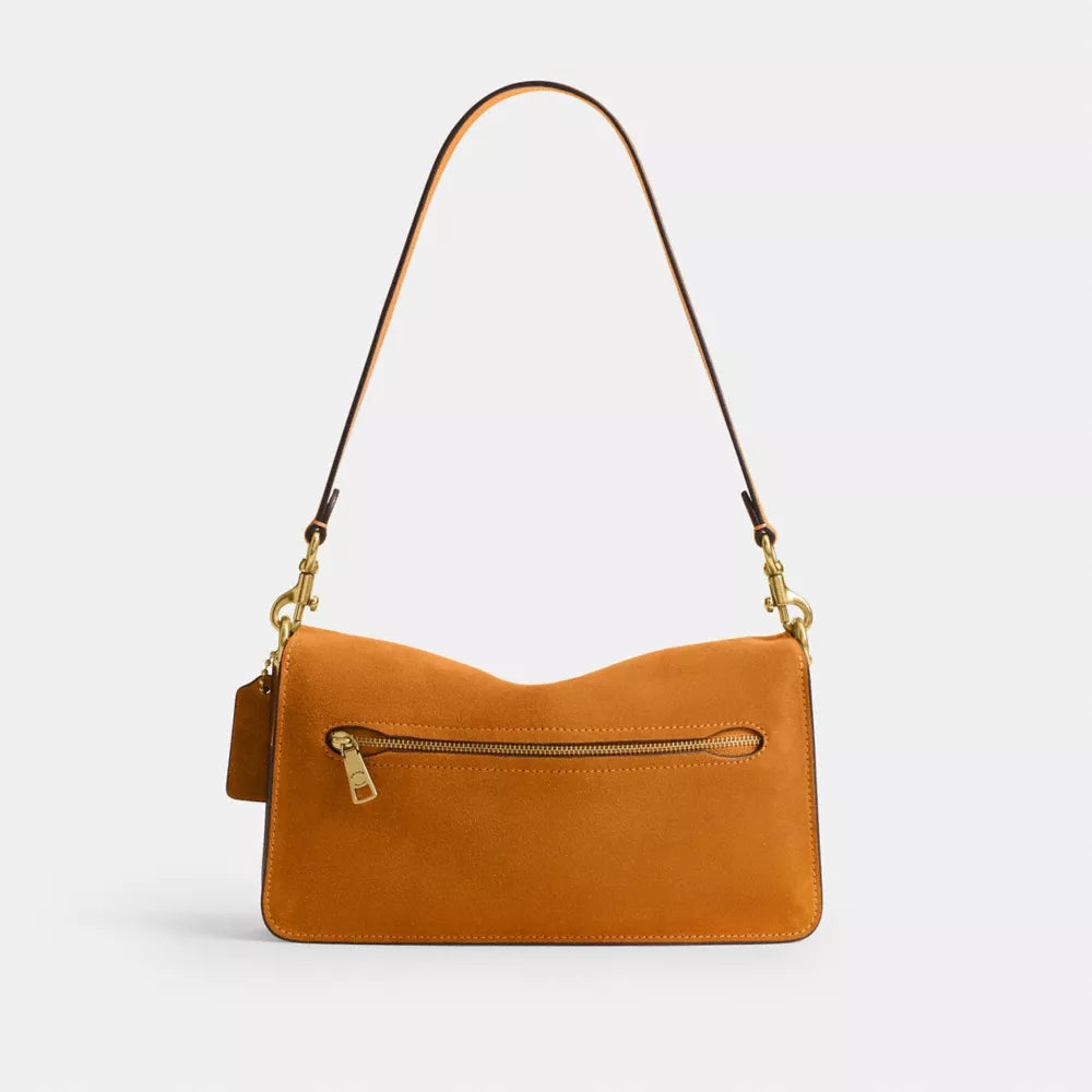 Tabby Shoulder Bag 26 - Suede/Brass/Marigold