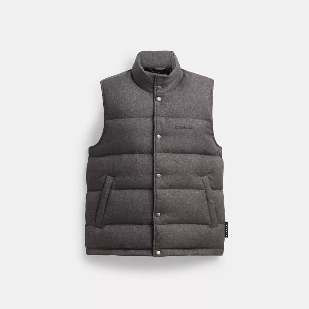 Solid Down Vest - Dark Heather Grey