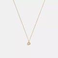 Halo Round Pendant Necklace - Gold