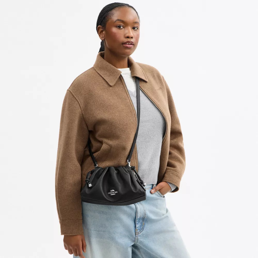 Faye Shoulder Bag - Smooth Leather/Silver/Black