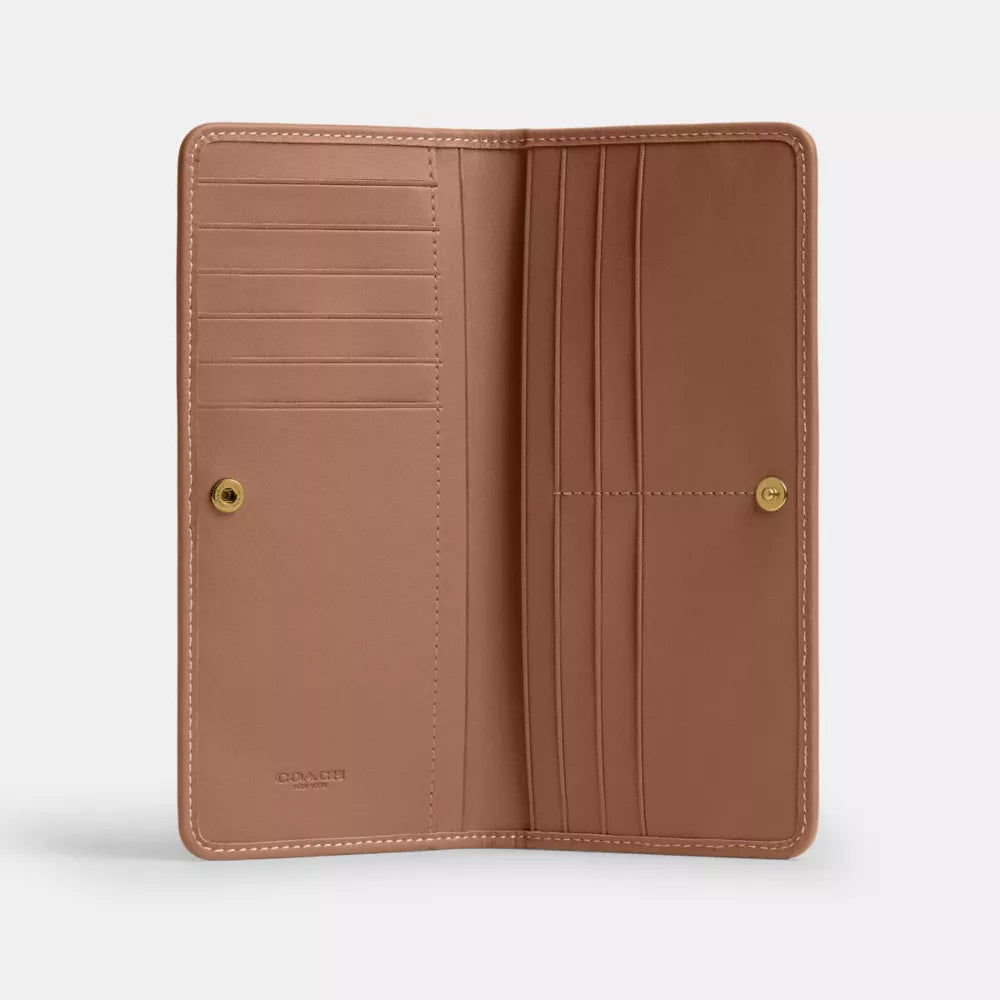 Essential Slim Wallet In Crystal Signature Jacquard - Signature Jacquard/Brass/MUSHROOM
