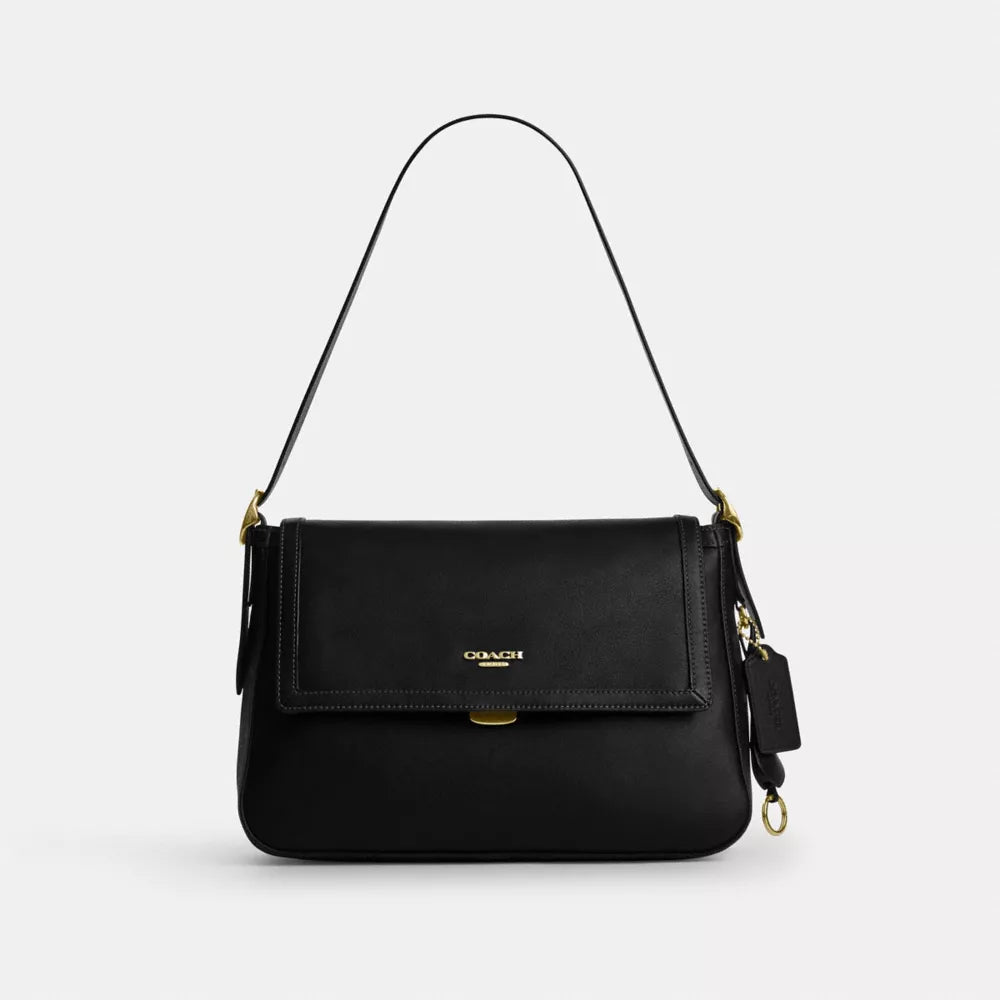 Etta Flap Bag - Natural Grain Leather/Gold/Black