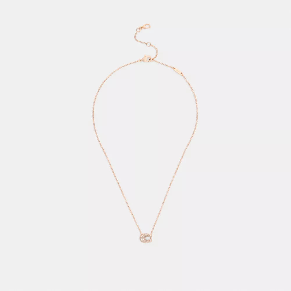 Pavﾨﾦ C Necklace - Rose Gold