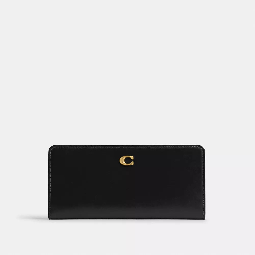 Essential Slim Wallet - Smooth Leather/Brass/Black