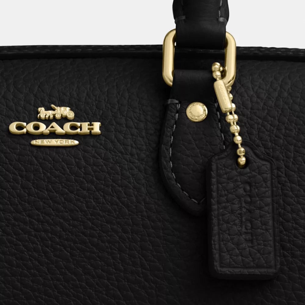 Mini Rowan Crossbody Bag - Pebbled Leather/Gold/Black
