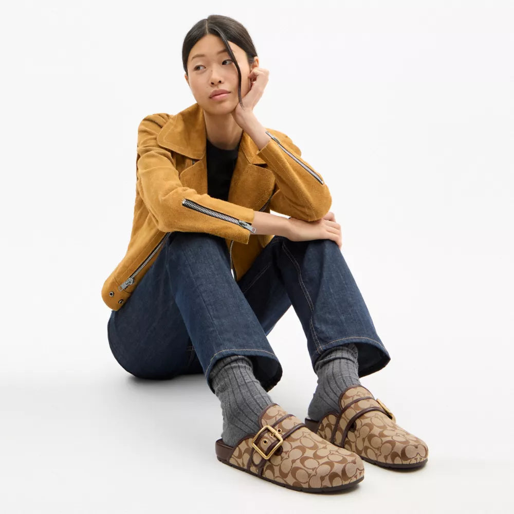 Archival Buckle Clog With Signature Sateen Jacquard - Signature Jacquard/Khaki/Maple