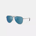 C Hardware Metal Pilot Sunglasses - Silver/Blue