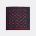 Cherry Mix Print Silk Bandana - Navy Multi