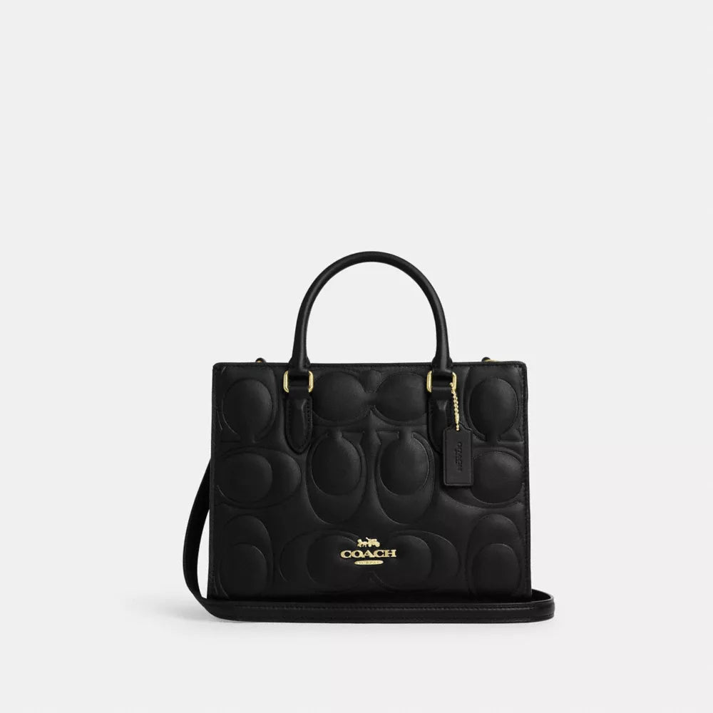 Maggie Small Tote Bag In Signature Leather - Smooth Leather/Gold/Black