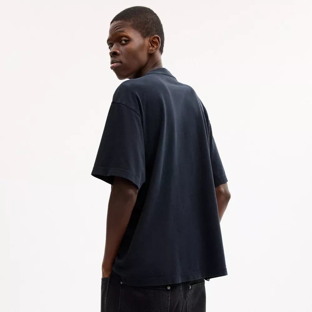 Cartoons Relaxed T-Shirt In Organic Cotton - Navy