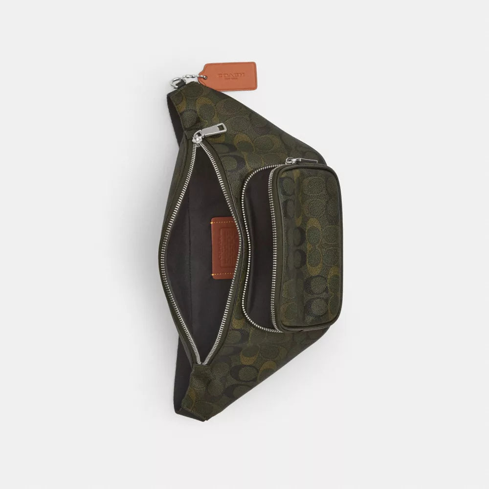 Travis Belt Bag 35 In Signature Camo Print - Silver/GREEN