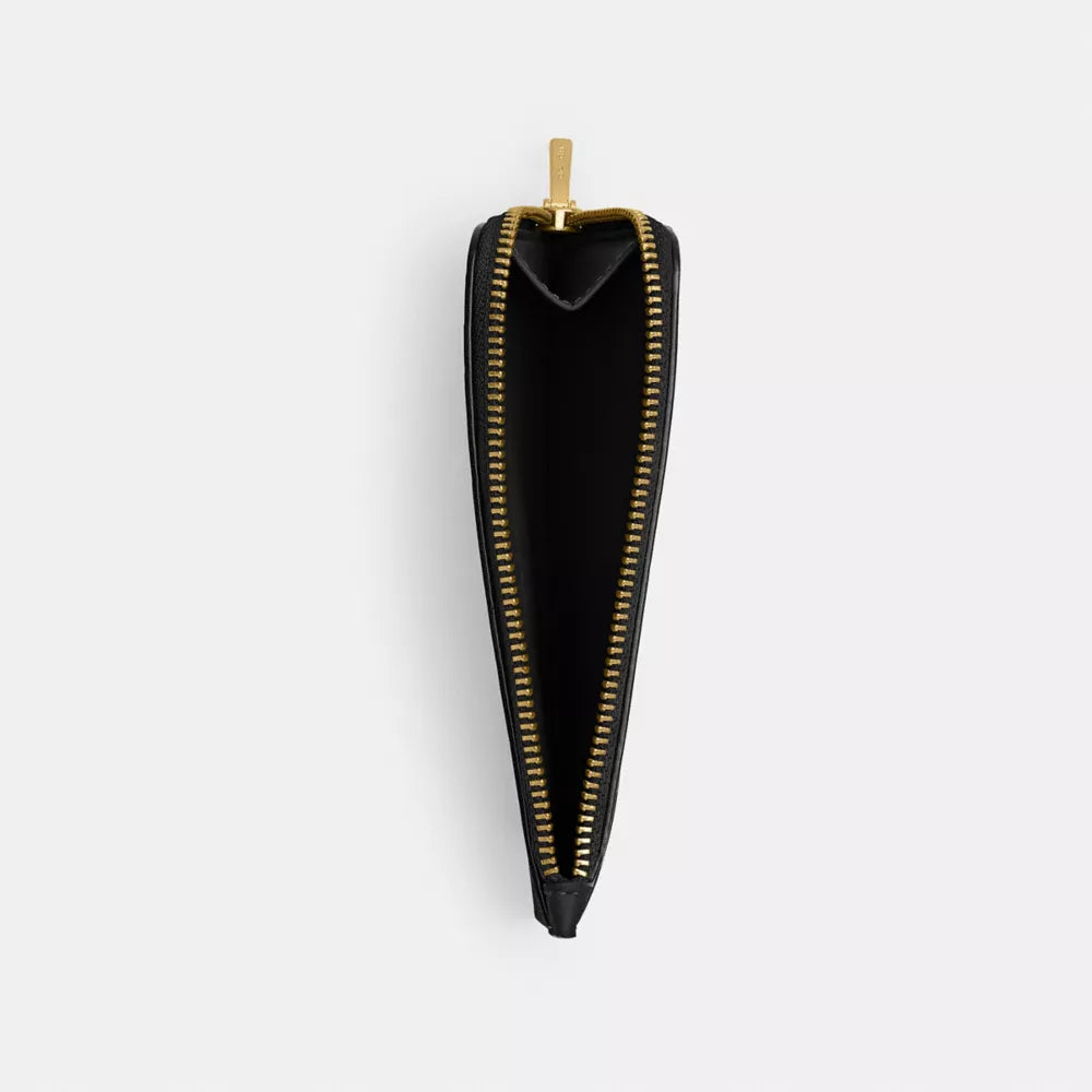 New York Zip Card Case - Brass/Black