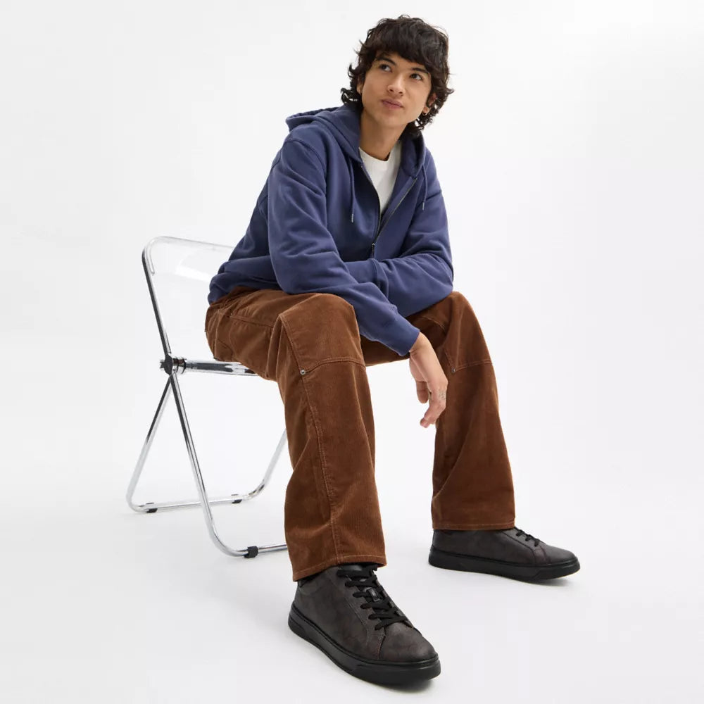High Line Sneaker In Signature Canvas - Coated Canvas/Walnut & Black