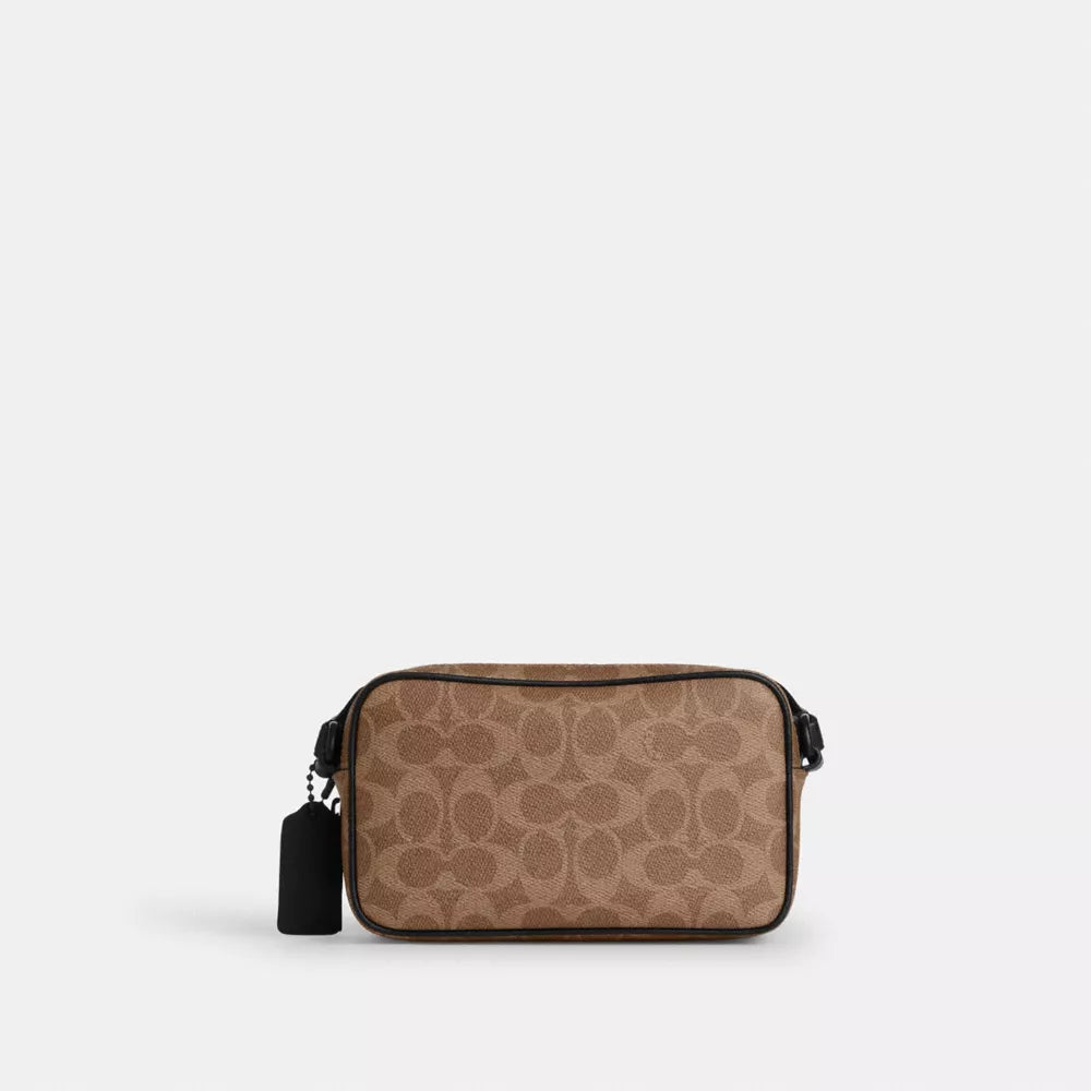 Colton Crossbody Bag 19 In Signature Canvas - Signature Canvas/Matte Black/Tan Black