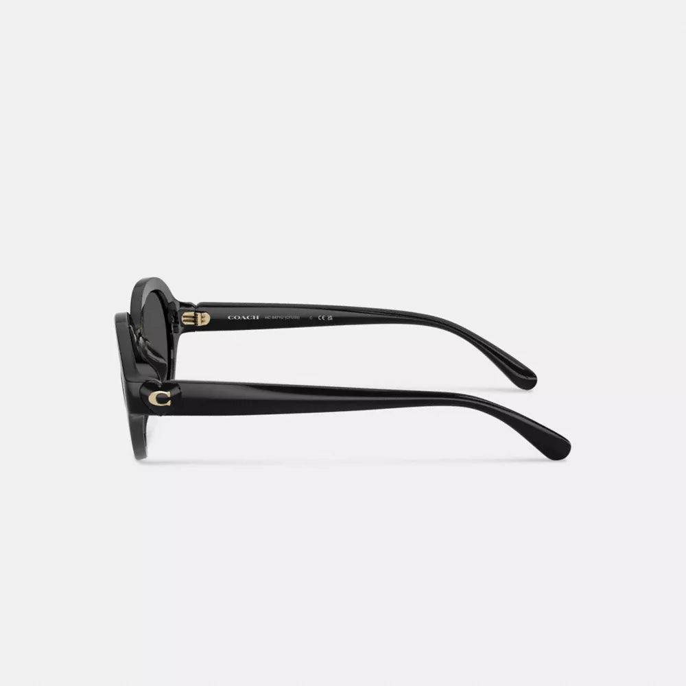 C Heart Round Sunglasses - Black