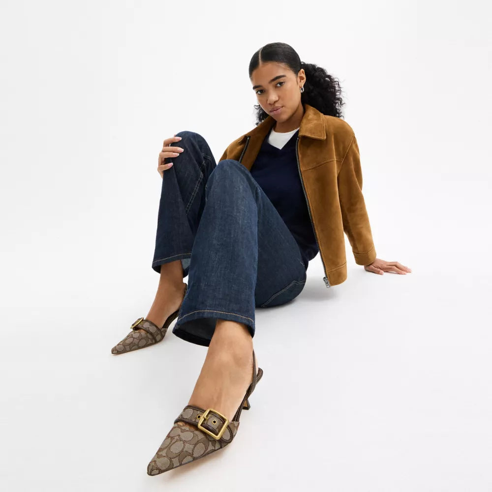 Margot Slingback In Signature Jacquard - Jacquard/Oak/Maple