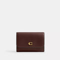 Essential Flap Card Case - Smooth Leather/Brass/Maple