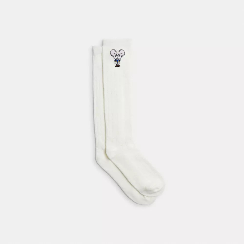 Coach | Brain Dead Kachi Mouse Patch Lace Socks - Ivory