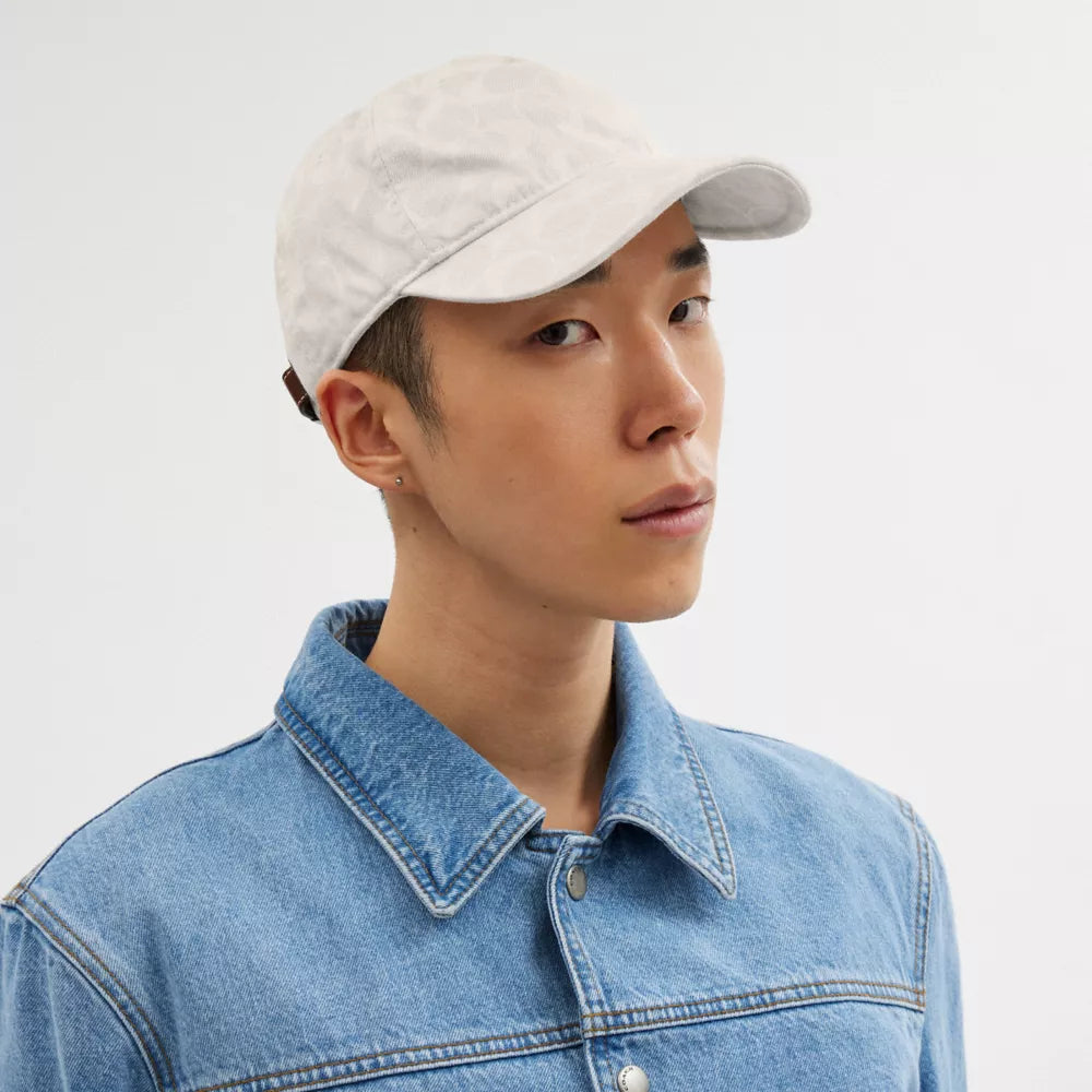 Signature Denim Baseball Hat - Chalk