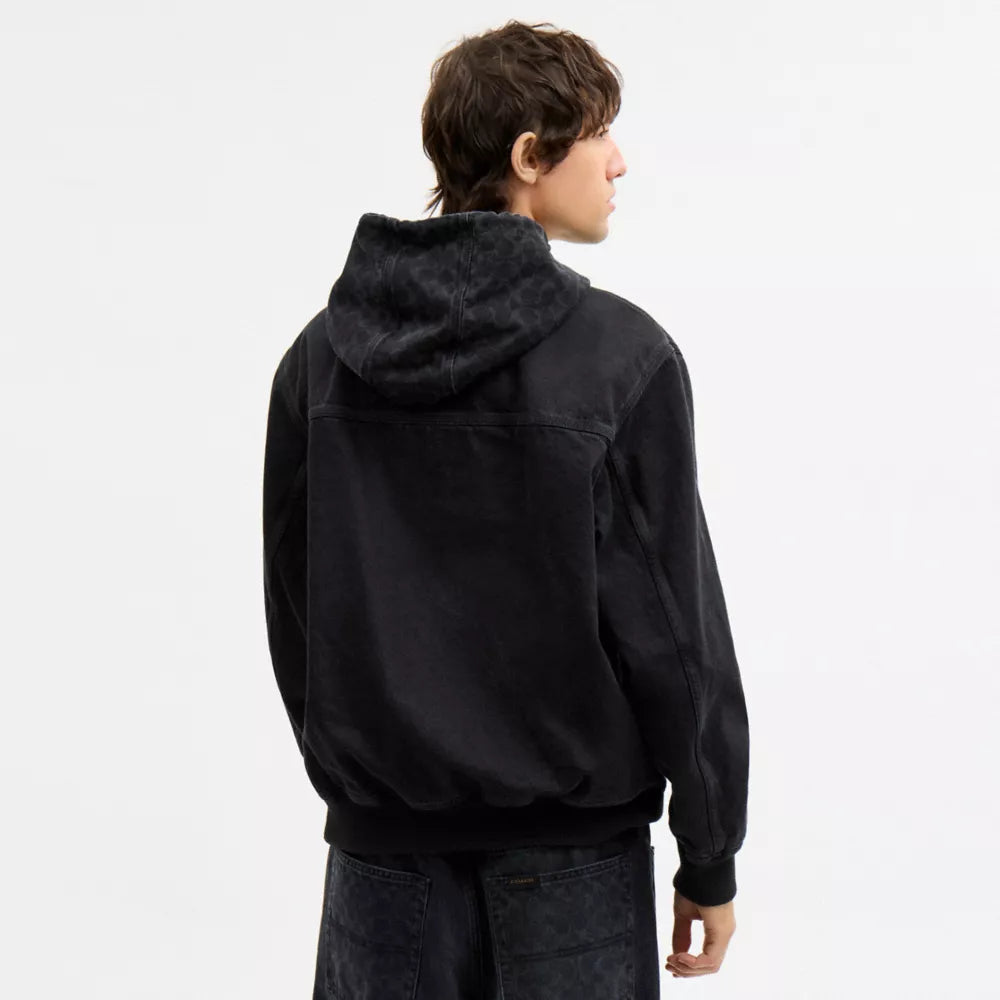 Signature Denim Zip Jacket - Black Wash
