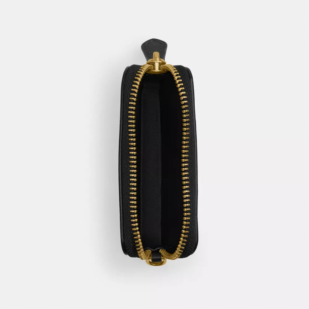 Essential Chain Card Case - Smooth Leather/Brass/Black