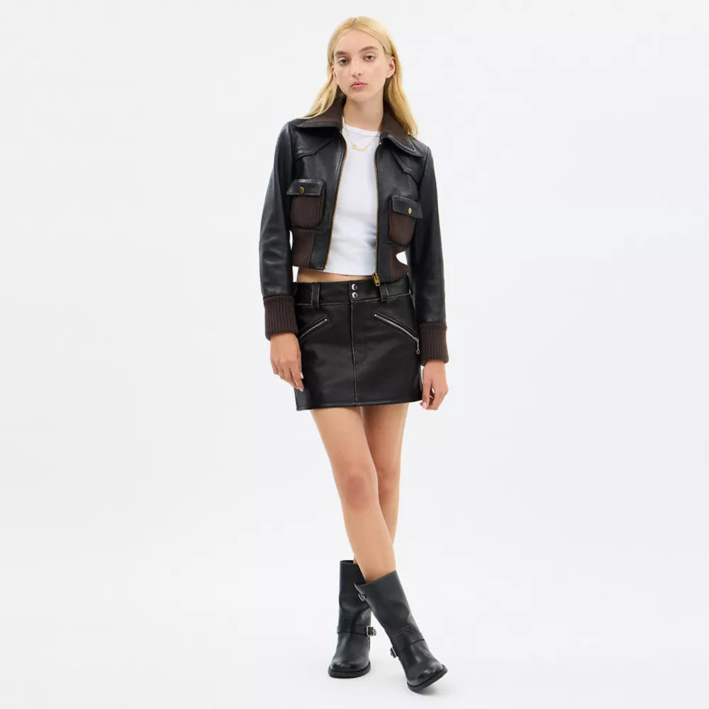 Moto Mini Skirt - Black