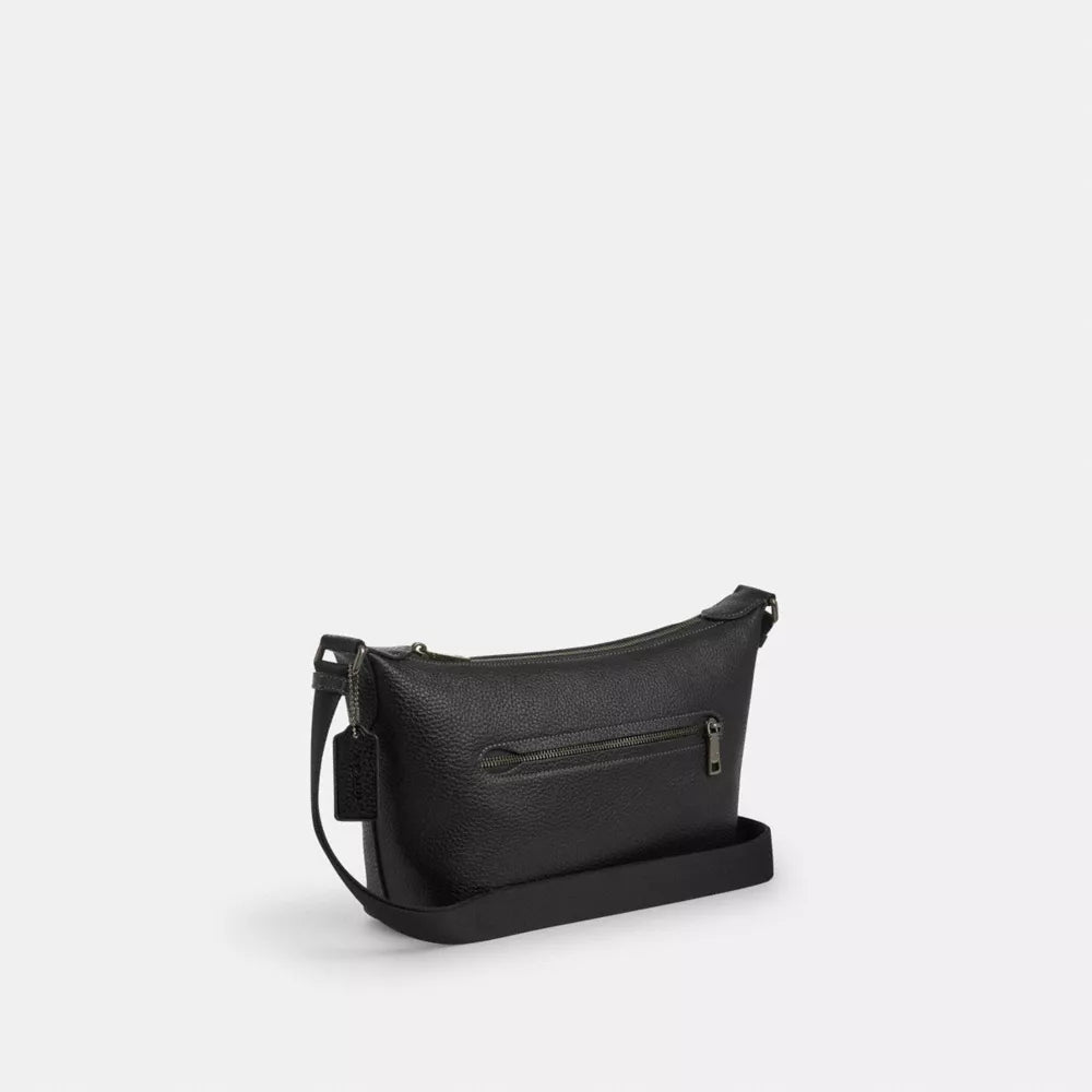 Small Finn Crossbody Bag With Pouch - Pebbled Leather/Gunmetal/Black