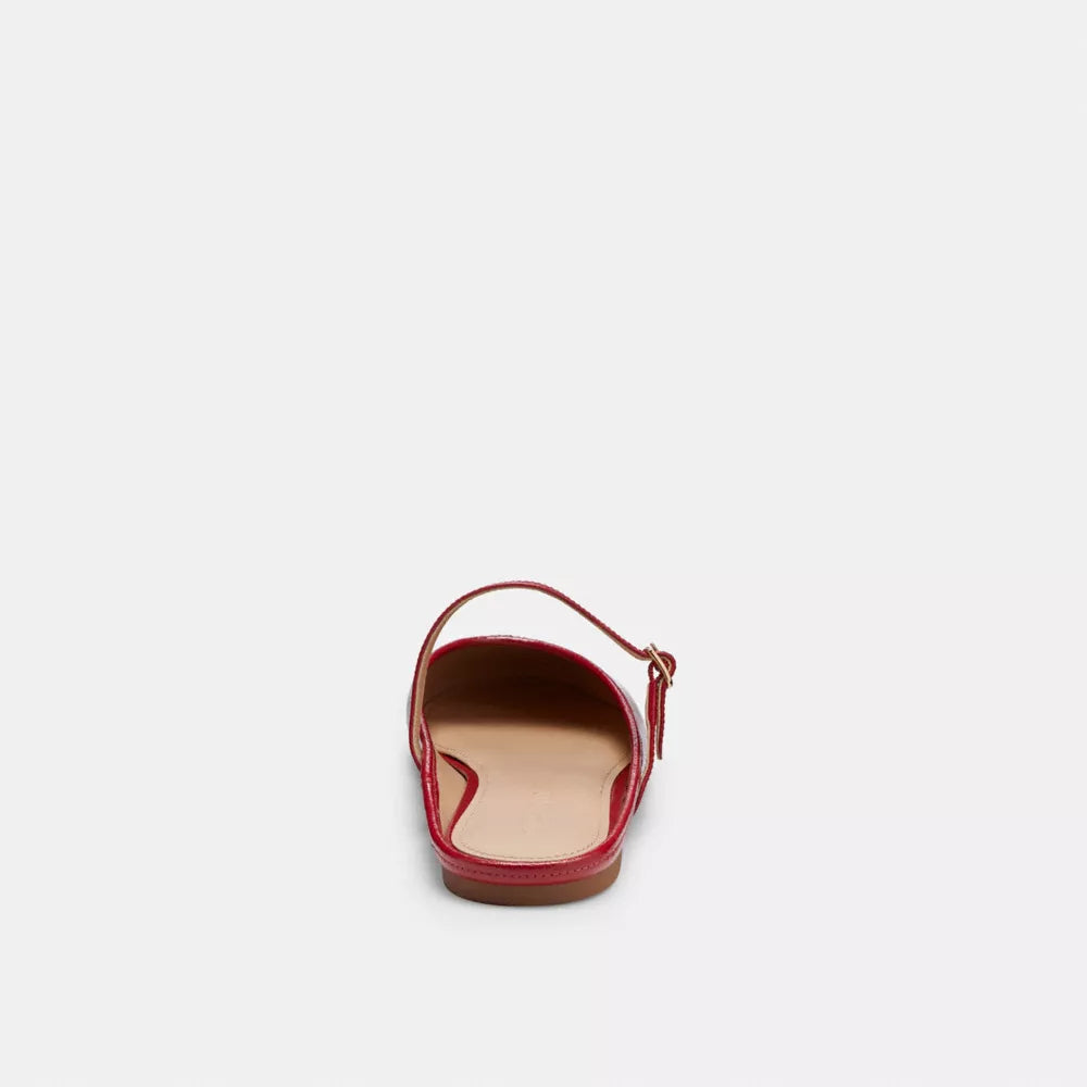 Ballet Mule - Crinkle Leather/Poppy