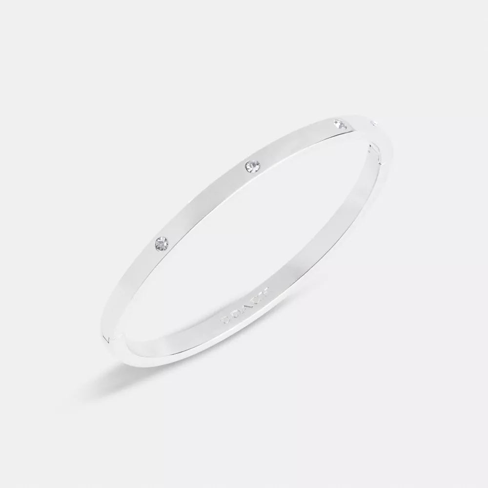 Essential Hinged Bangle - Silver