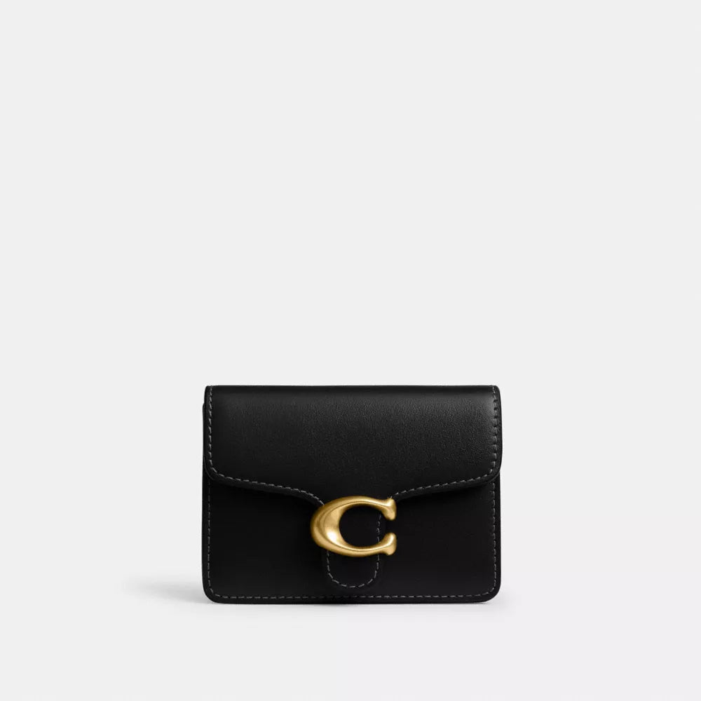 Tabby Card Case - Smooth Leather/Brass/Black