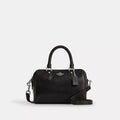 Mini Rowan Crossbody Bag In Loved Leather - Silver/Black Brown