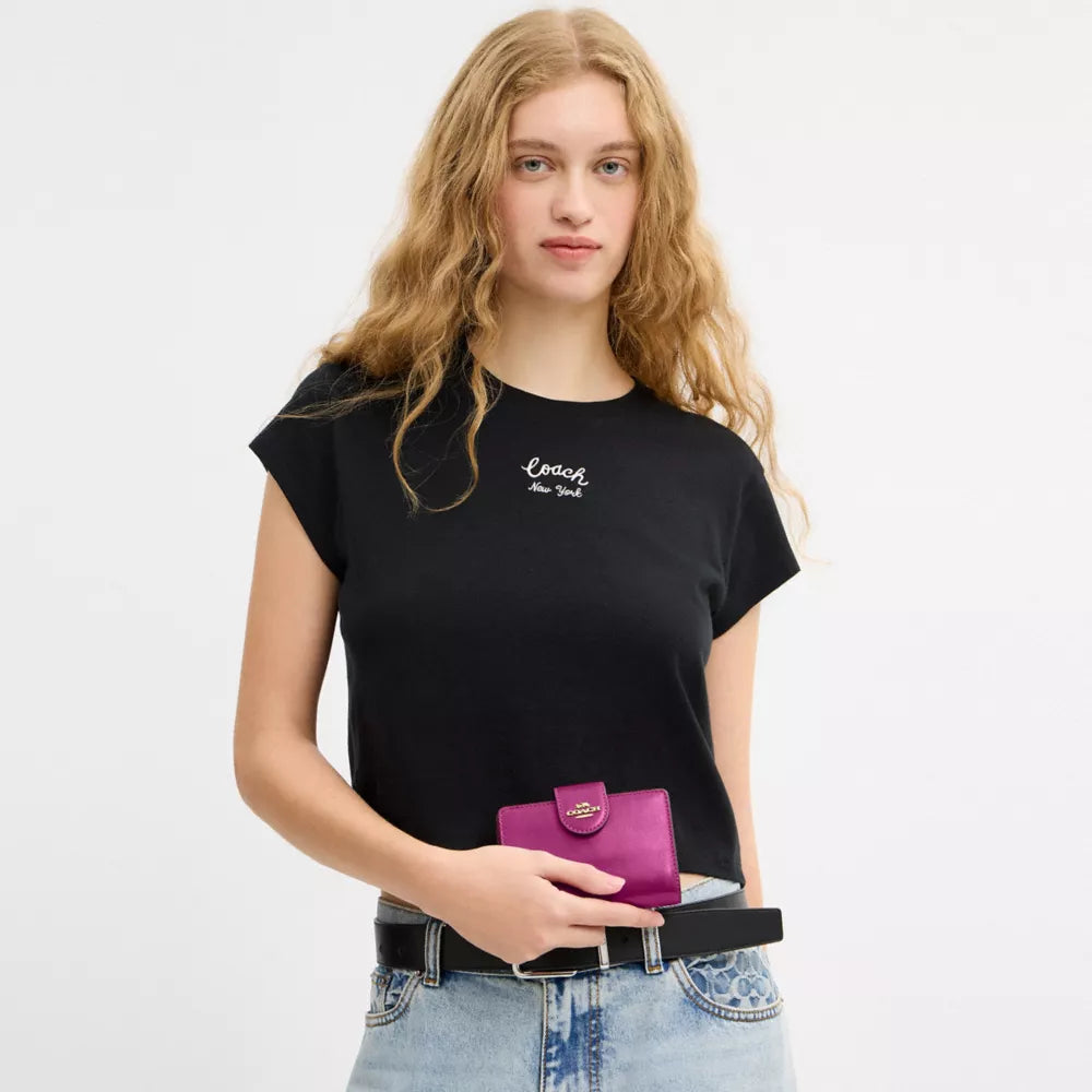 Medium Corner Zip Wallet - IM/Magenta